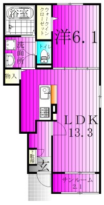 コンフォートB 104号室 間取り