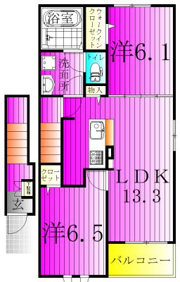 コンフォートB 204号室 間取り