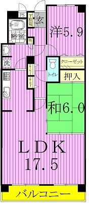 白井ロジュマン 1113号室 間取り