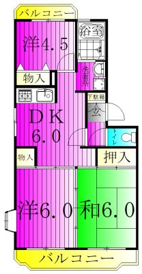 第二パールメゾン染谷 108号室 間取り