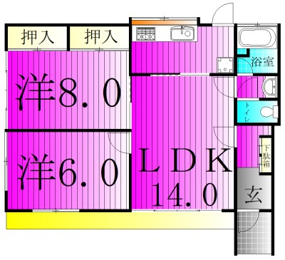 エアリーコート2  101号室 間取り