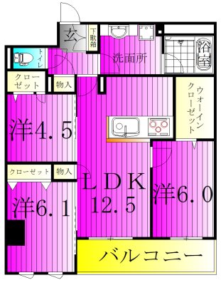 リラッサーレ 102号室 間取り