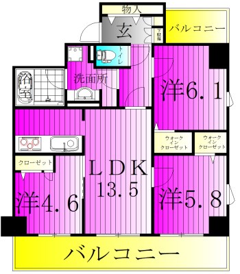 リラッサーレ 306号室 間取り