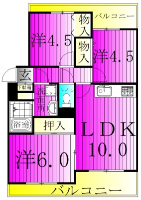 松戸ハイツ第一 204号室 間取り