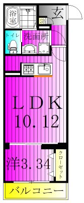 AJ南柏WestⅢ 102号室 間取り