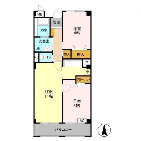 ル・モンテスト　S 205号室 間取り