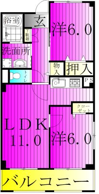 ル・モンテスト　S 205号室 間取り