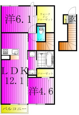 ピースウッドⅠ 203号室 間取り