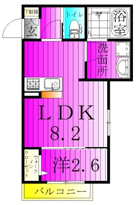 KLEIS南柏Ⅱ 103号室 間取り