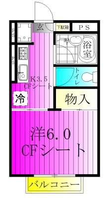 ドミール北初富 202号室 間取り