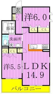 FOREST HILLS　Ⅲ 202号室 間取り