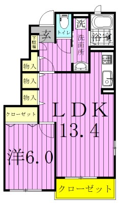 プロムナードA 104号室 間取り