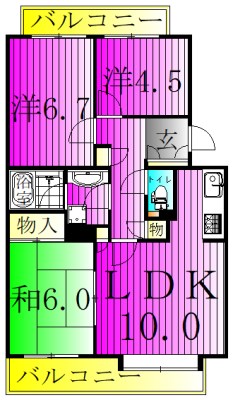 トーヨー柏ハイム 214号室 間取り