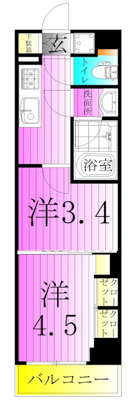 ARCOBALENO　TAKENOTSUKA 間取り図