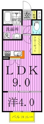 モナリエ　カワムラ 102号室 間取り