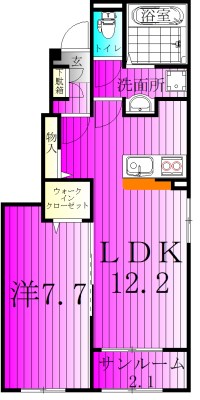 セレナヴィータⅡ 102号室 間取り