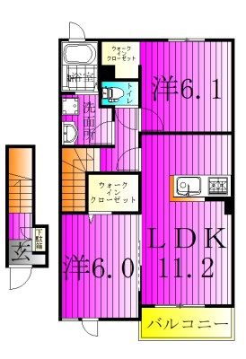 グラウカ 201号室 間取り