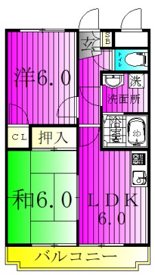 YHハイツ 207号室 間取り