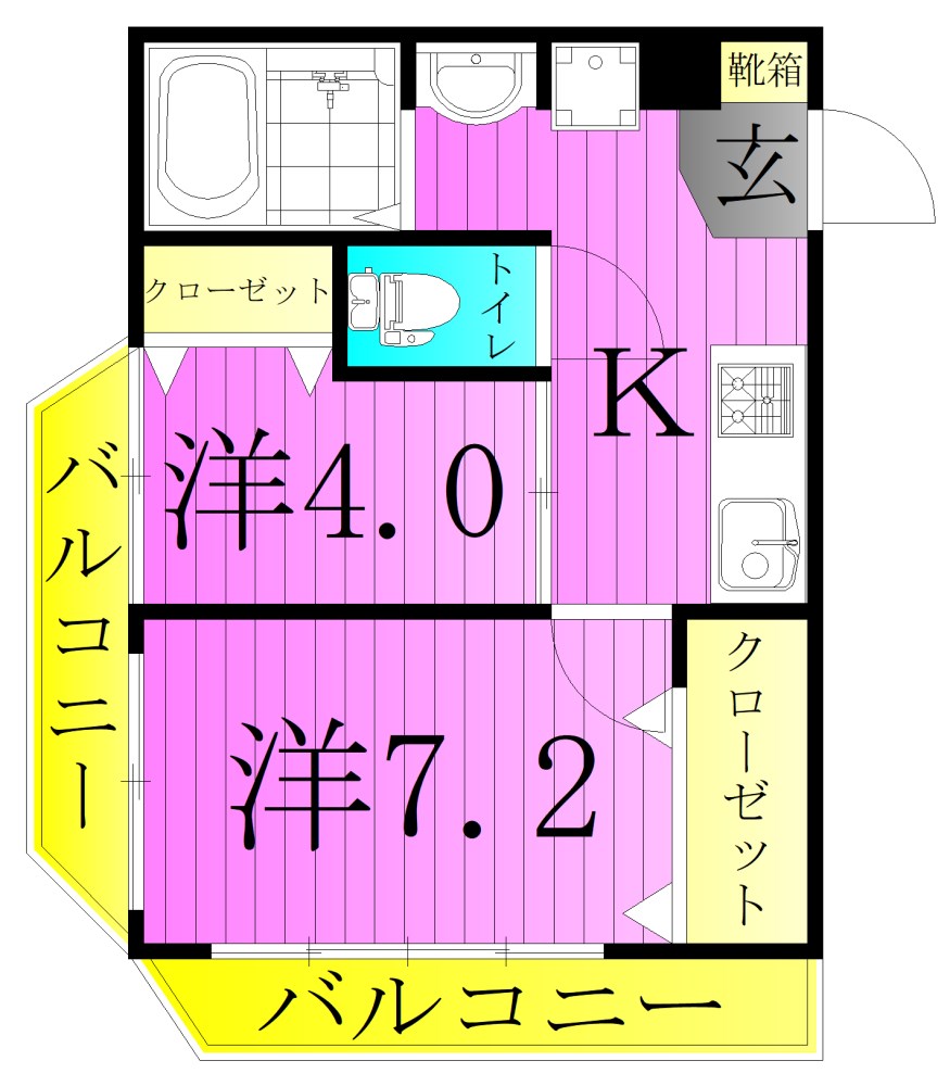 サントミ保木間マンション 間取り図
