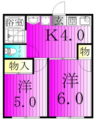 シティハイム 102号室 間取り