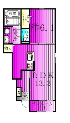 ソラリスＮ 103号室 間取り