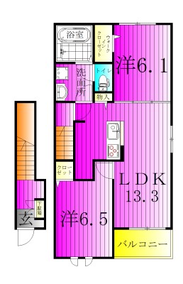 ソラリスＮ 203号室 間取り