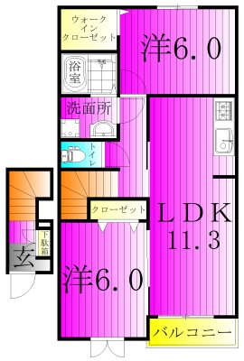 ルミエール 202号室 間取り