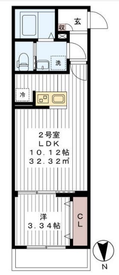 AJ南柏WestⅢ 102号室 間取り