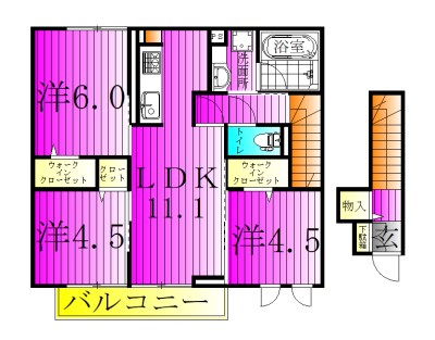 テラス リバプール 202号室 間取り