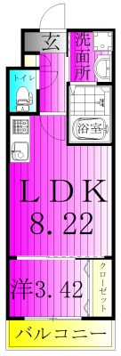 Leaf Hills Shinmatsudo 103号室 間取り