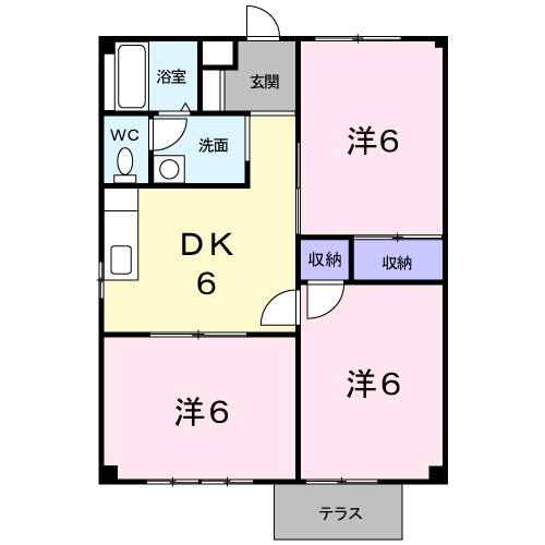 シティハイツ荒井Ⅱ 102号室 間取り