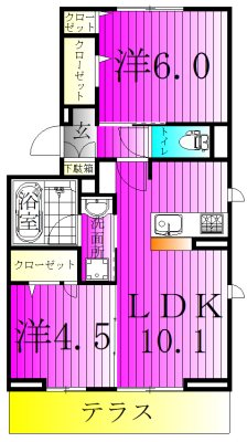 フエンテ 101号室 間取り