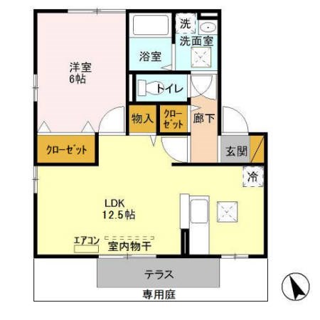 マサーレ・オガワB 102号室 間取り