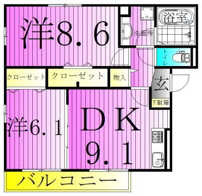キャレ・メゾン2 間取り図
