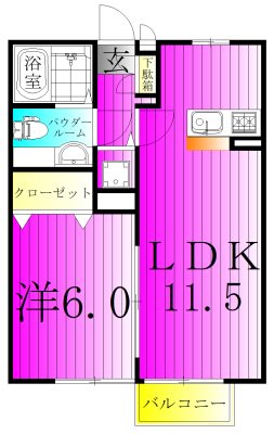 ローズパレス 102号室 間取り