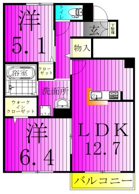 ペア　ネクスト　A棟 101号室 間取り