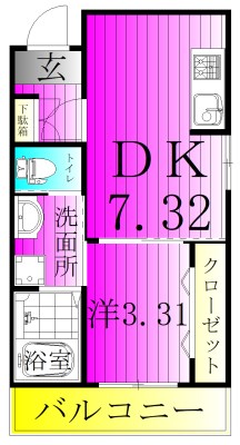 メゾン・ド・Plum新松戸 101号室 間取り