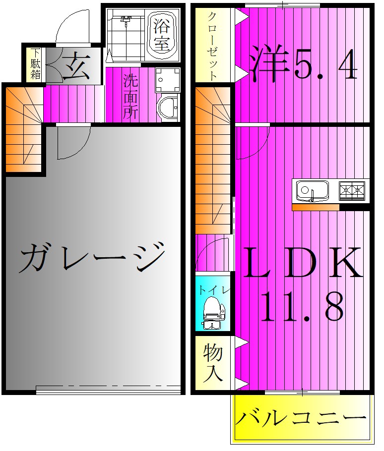Lumirea Ⅲ 102号室 間取り