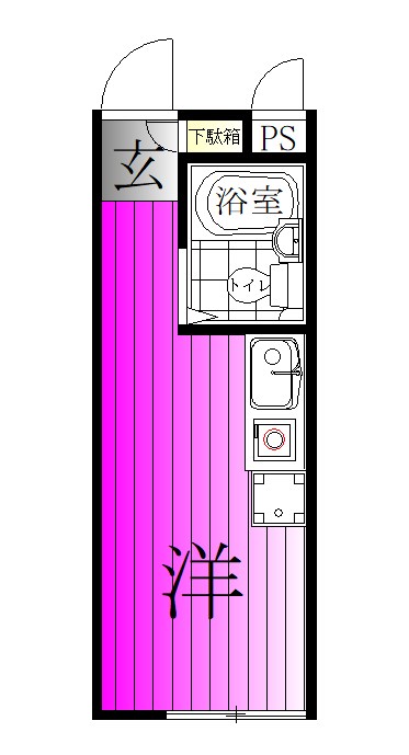 北小金ハイツ 101号室 間取り