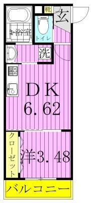 AJ南柏WestⅠ 207号室 間取り
