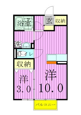 カトルセゾンA 103号室 間取り