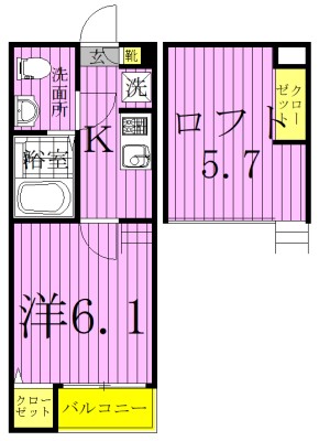 REVE柏 206号室 間取り