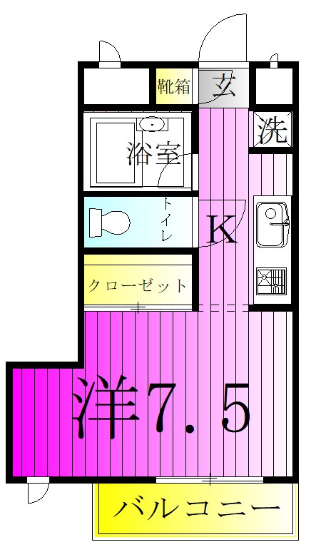 スカイパークシバ 102号室 間取り