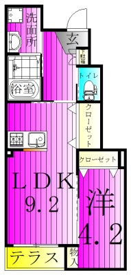エルフォルク 103号室 間取り