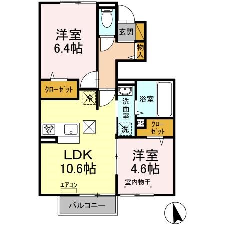 カスターニャ　Ⅰ棟 105号室 間取り