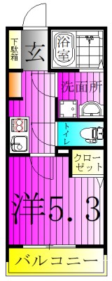 MELDIA柏 304号室 間取り
