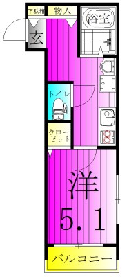 MELDIA柏 305号室 間取り