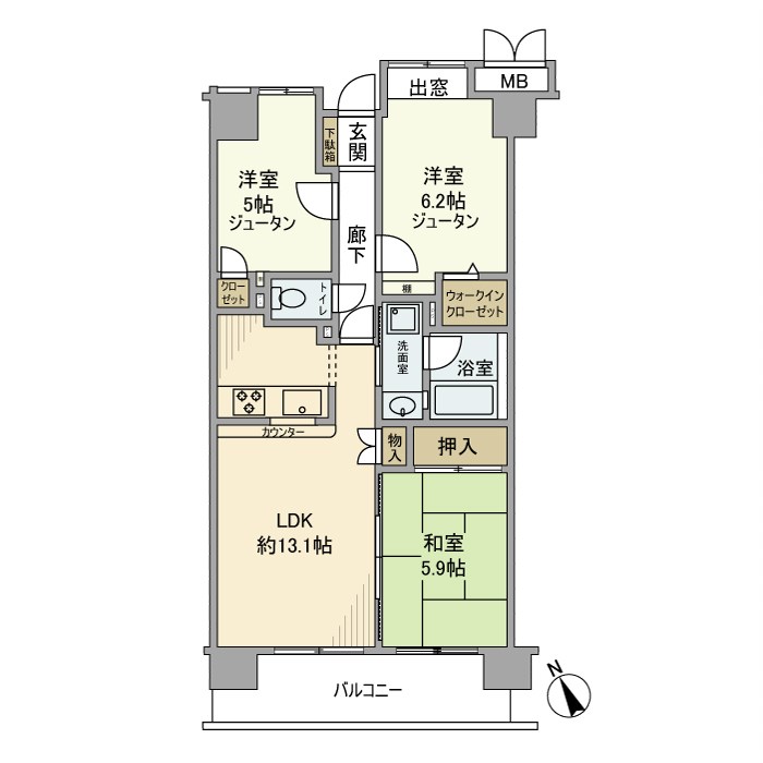 ディアハイム北松戸 504号室 間取り