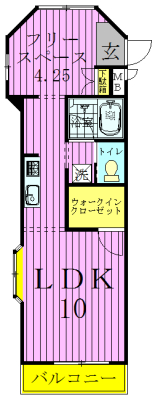 C'est la vie 101号室 間取り
