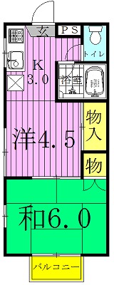 コーポあけぼの（２丁目） 201号室 間取り